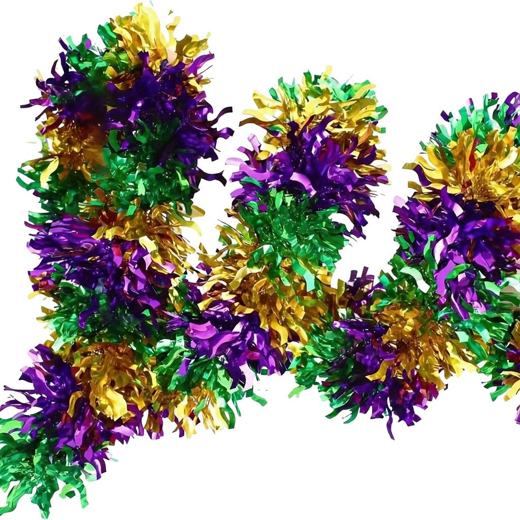 Gras Garland, Festooning For Carnival Party Decorations, Shiny Foil Streamer For Indoor/Outdoor Use, Float Supplies, Home &