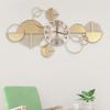 33.86 Inch Large Gold Modern Wall Clock, Silent Non-Ticking Geometric Decor, Battery Operated, Elegant Living Room  Art Piece