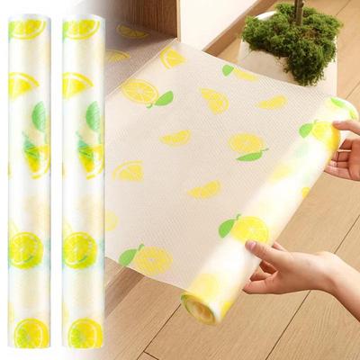 Non Adhesive Waterproof Drawer Liner With Cute Lemon Print Cuttable For Cabinets Wardrobes Shoe Racks Shelves