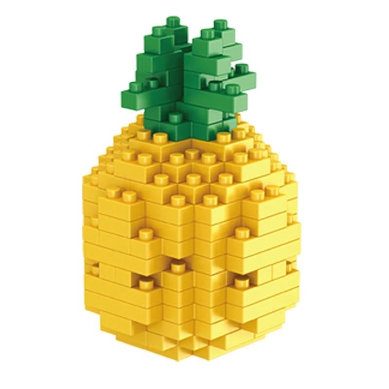 Mini Blocs de Construction Fruités Jouer Fruit Pomme Banane Modèle Nourriture Heureuse DIY Assembler Décoration de Bureau Bricsk Cadeau Jouets pour Enfants