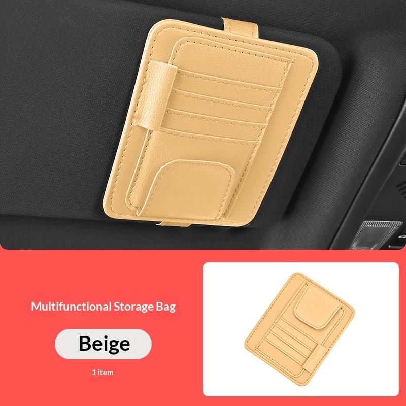 Auto-Sonnenblenden-Organizer mit mehreren Taschen, Visitenkarten-Aufbewahrungsmanagement, Sonnenbrillenhalter, Visier-Zubehör, Auto-Innenraum