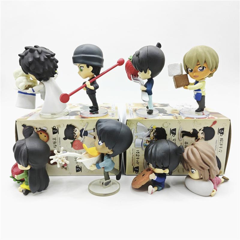 8 sztuk Detektyw Conan Czas na Ciasto Ai Haiboro Ran Mori Shuichi Akai Figurka Akcji Model Zabawka Lalka Figurki Anime Kolekcjonerski Ozdoba Prezent