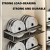 1pc Kitchen bathroom non perforated storage rack, multifunctional wall mounted seasoning shelf