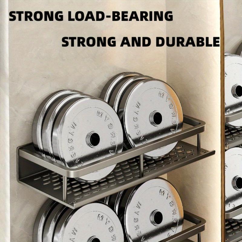 1pc Kitchen bathroom non perforated storage rack, multifunctional wall mounted seasoning shelf