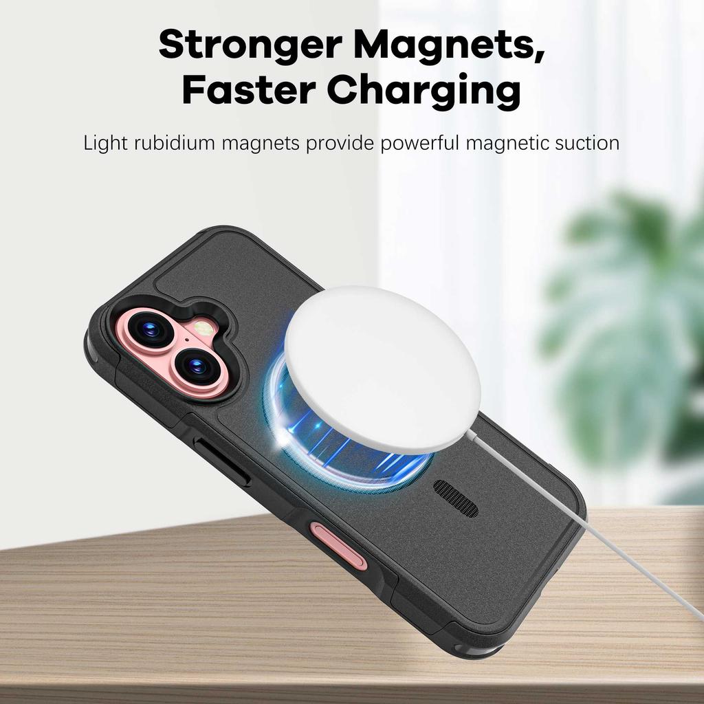 For iPhone 16 Case Compatible with MagSafe PC + TPU Anti-drop Phone Cover
