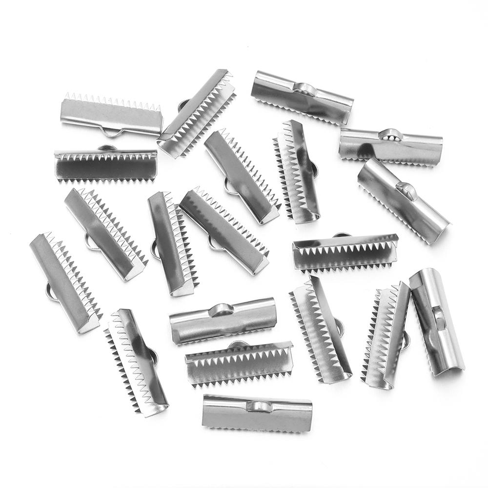 

10-20pcs Stainless Steel Cove Clasps Cord End Caps String Ribbon Leather Clip DIY Jewelry Making Supplies for Necklace Bracelet 6mm