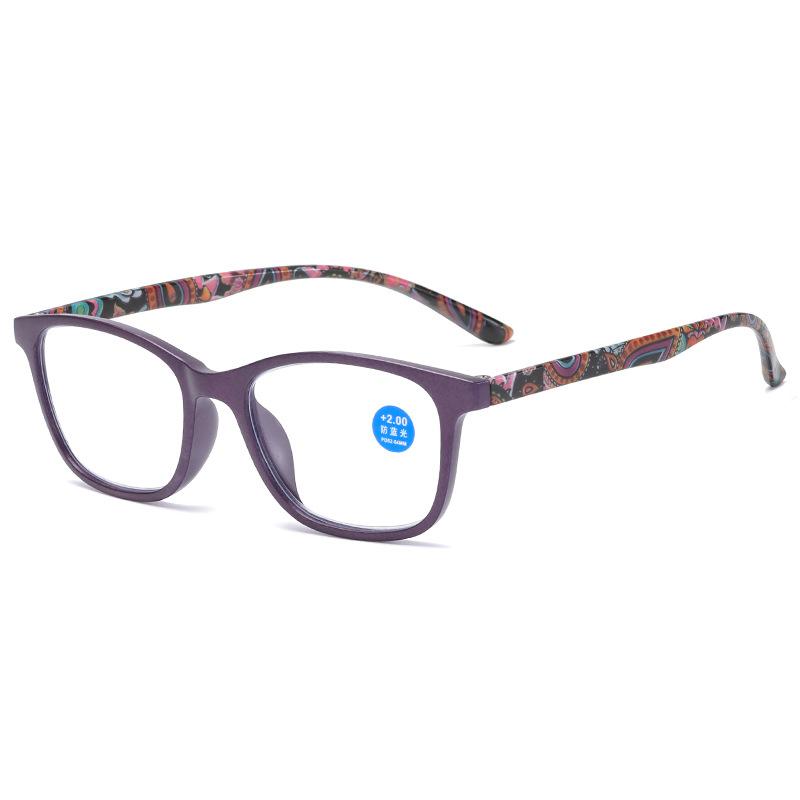 Mode Damen Lesebrille Blumendruck Harz Lesebrille Vergrößerungsbrille Altersweitsicht Brille Lesebrille Damen