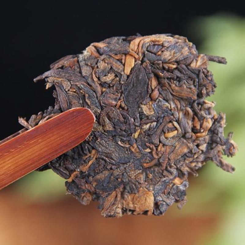 100g Bulang Mountian Ripe Pu'er Tea Cake Yunnan Qizi Puerh Cooked Tea Pu-erh Tea