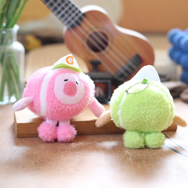 Green Capybara Pink Plush Keychain Toy Pp Cotton Fill Bag Decor Collectors Item