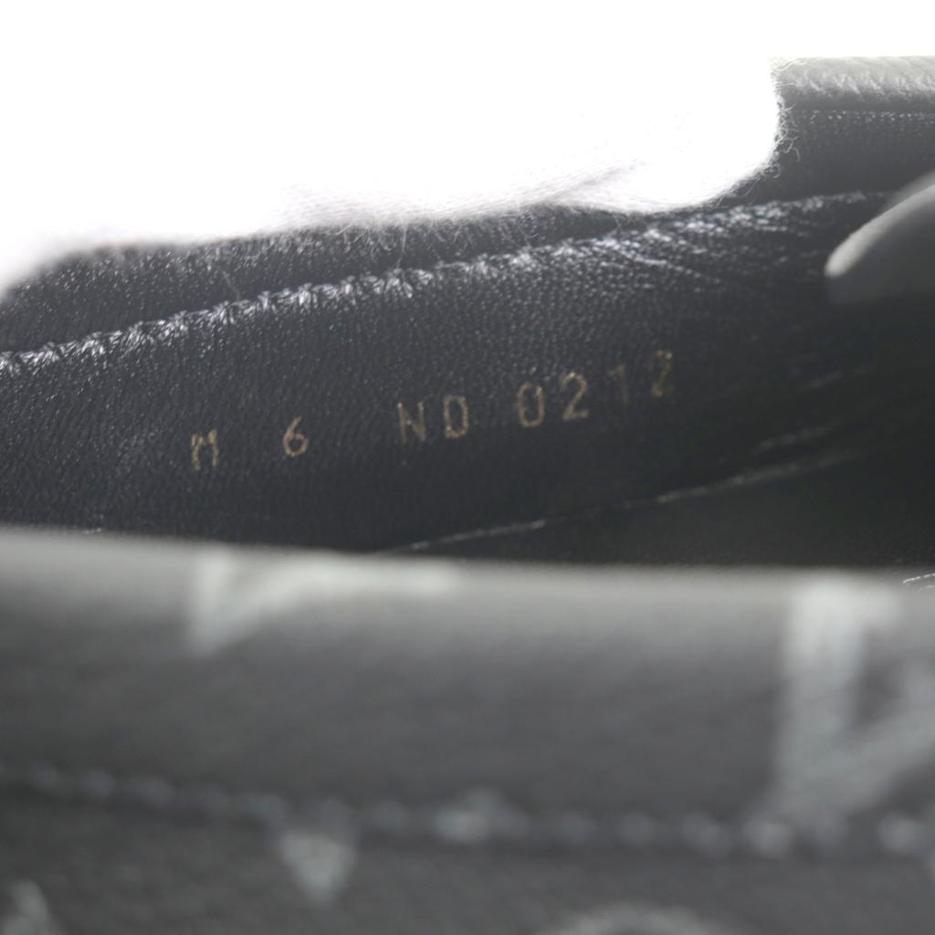 Great LOUIS VUITTON Driving shoes black Monogram Eclipse mens 6 1AAF2W Used