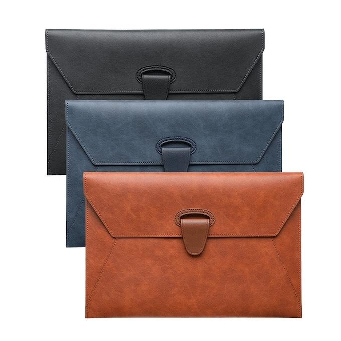 Customized Waterproof A4 Leather Document Bag Business Information Storage School Office Supplies PU File Folders With Pockets