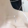 Glazed Butterfly Necklace, Women's Light Luxury Temperament, Small Fresh Fringed Zircon Pendant, Stainless Steel Collarbone Chain