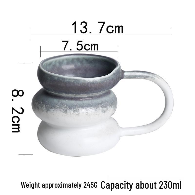 Retro Cross Kiln Glaze Ceramic Mug, Handle Latte Cup for Coffee, Milk, Tea, or Juice