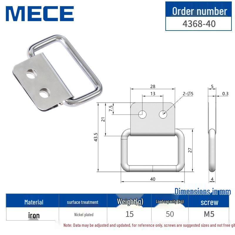 Heavy Duty D-Ring Truck Bed Tie-Down Hook with Triangle Latch