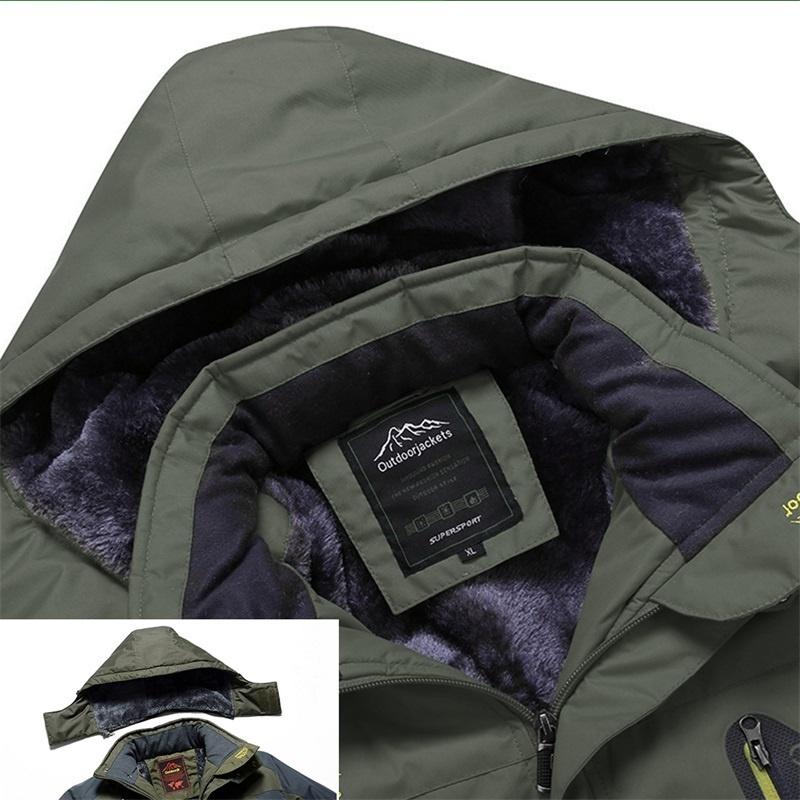 Heren herfst en winter warme jas jas outdoor wandelen soft shell warme jas plus size gewatteerde en verdikte jas
