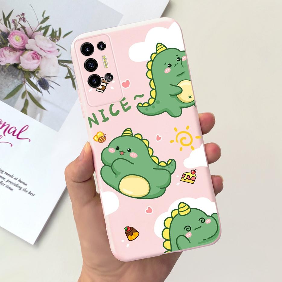 For Tecno Pova 2 Case LE7 LE7n Cute Dinosaur Cartoon Cover Soft Silicone Phone Case For Tecno Pova 2 Pova2 Back Cover 6.9'' Bags