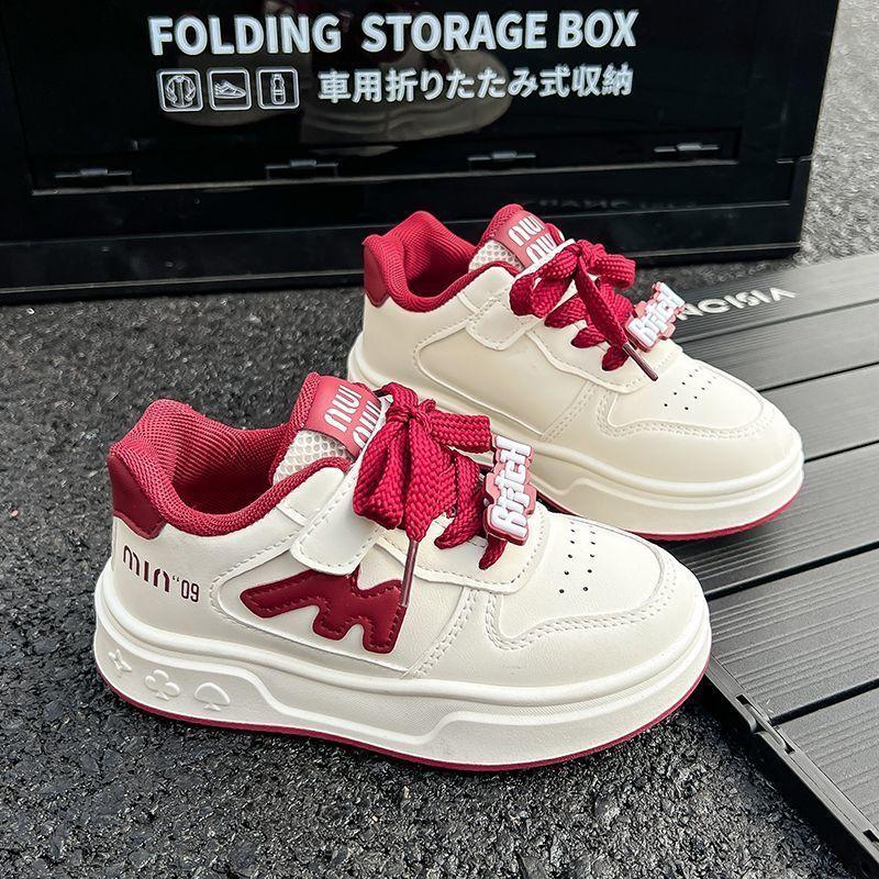 Children's Board Shoes Spring and Autumn Girls' Sports Shoes 2025 New Children's Soft-soled Casual Shoes Breathable Student White Shoes Tide