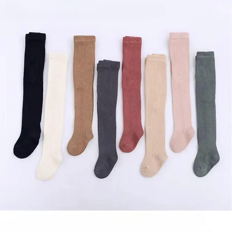 Chlapci Dívčí punčochové kalhoty Letní Bavlněné Dětské Batolecí Punčochy Prodyšné Pevné Roztomilé Kojenec Španělsko Princezna Punčocháče pro 0-5 let