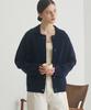 Drawfit Women Mini Cable Oversized Collared Cardigan [Navy]