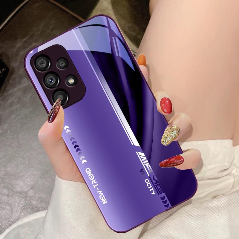 Handyhülle aus gehärtetem Glas für Samsung Galaxy S10 4G S20 11E 30 S21 21Fe 22 Pro S23 Ultra 5G S8 S9 Farbverlauf zweifarbig