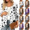 Cardigan décontracté léger ample à manches 3/4 imprimé pour femme pour Halloween