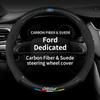 For Ford Mondeo Focus Raptor Puma Edge Explorer Ecosport Ranger F150 Kuga Car Suede Carbon fiber Anti-slip Steering Wheel Cover AQX1