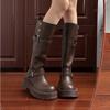Brown Boots Summer Tall Retro Knight Boots 2025 New Sole Boots Women Thick Legs Beauty Two Wear Thick Rad
