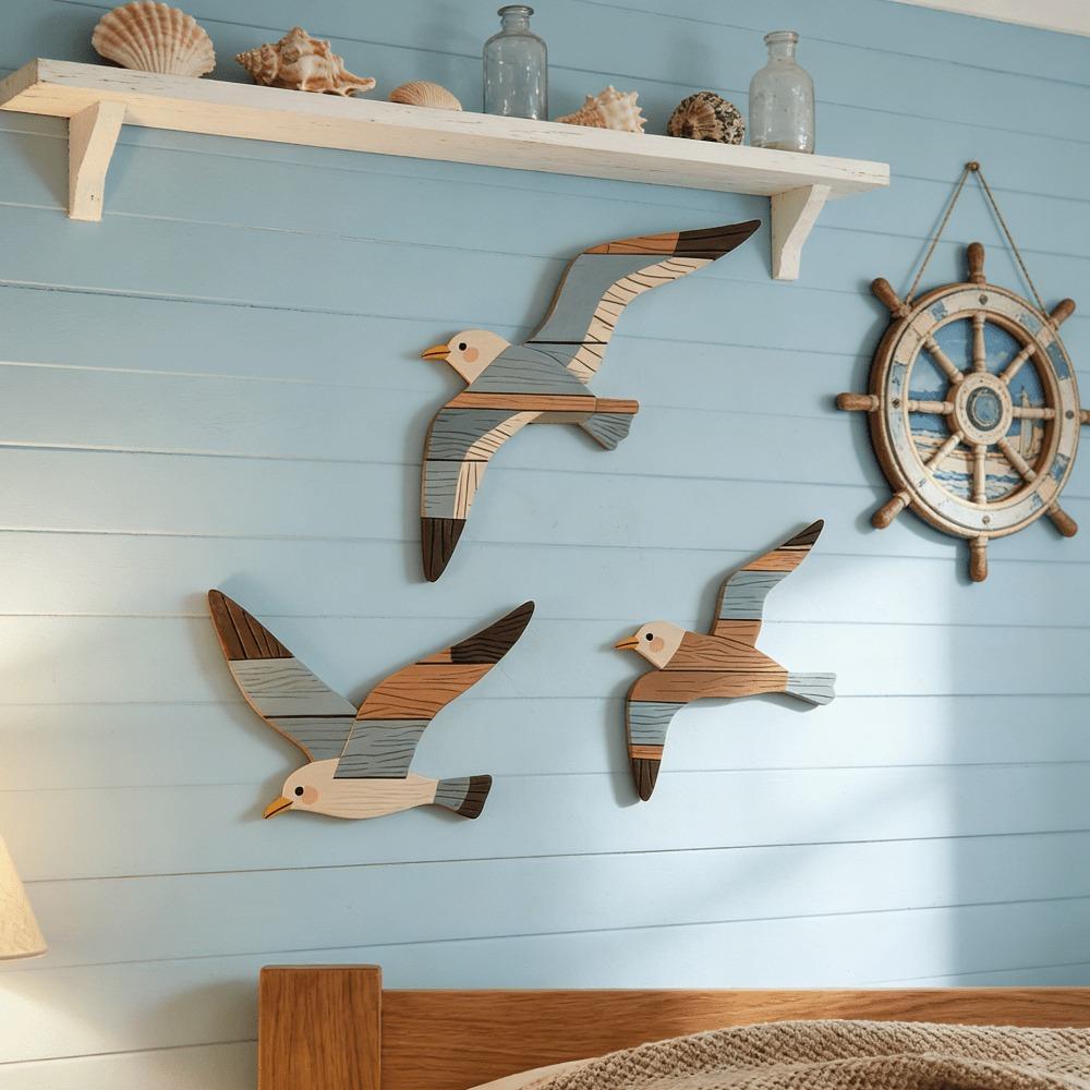 Vintage Style Seagull Wall Decorations Flying Gull Shape Seagull Pendant  Home Decoration