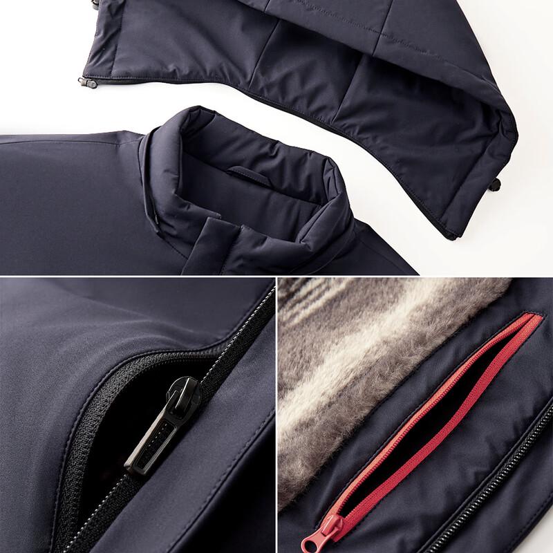 Shanshan Men's Detachable Hooded Padded Fleece-lined Jacket