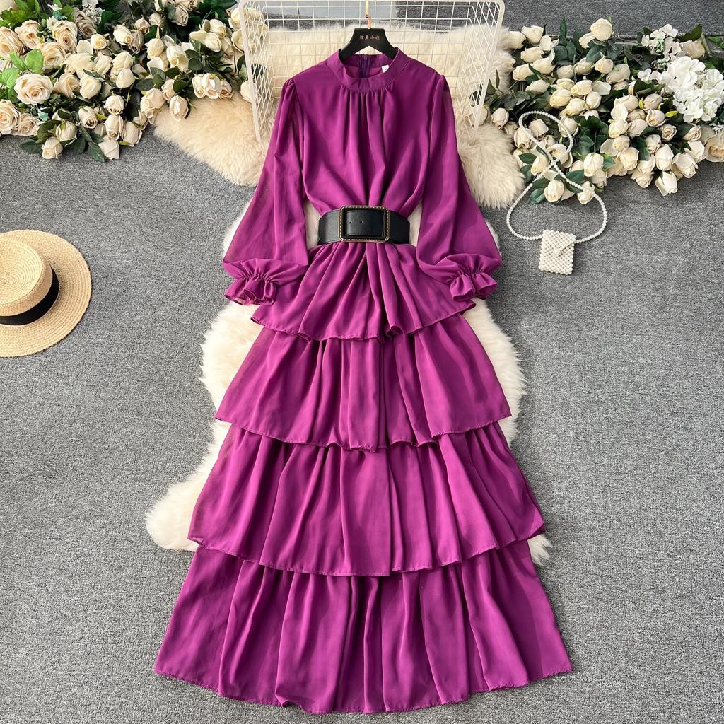 Podzimní krajka Vintage pohádkové šaty Dámské Patchwork Elegantní Party Midi Šaty Dámská mašle Korejská móda One Piece Sweet Dress 2024