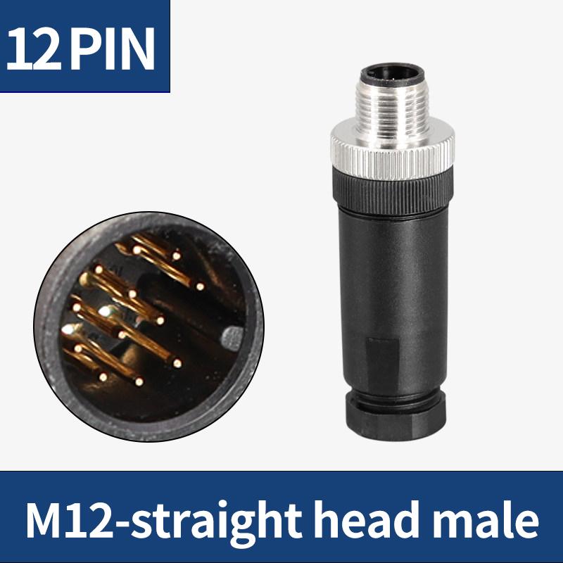 5 PCS M12 sensor connector waterproof male&female plug screw threaded coupling 3 4 5 8 12 Pin A type sensor connectors