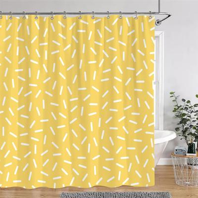 Cortina de Ducha de Líneas Geométricas de Lunares Colorida Color Sólido Simple Moderna Poliéster Lavable Cortinas de Ducha Decoración de Baño