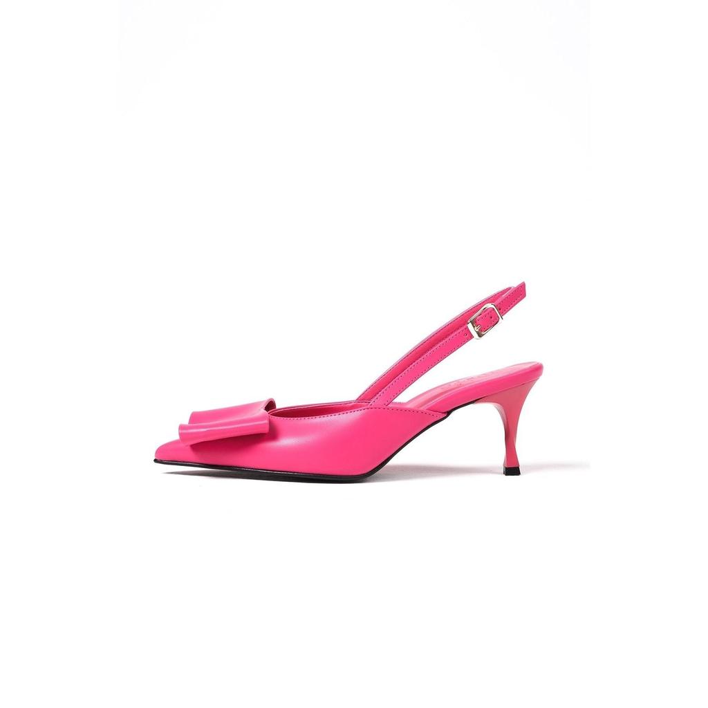 Women Stylish Sax Blue Bow Accessory Heeled Shoes