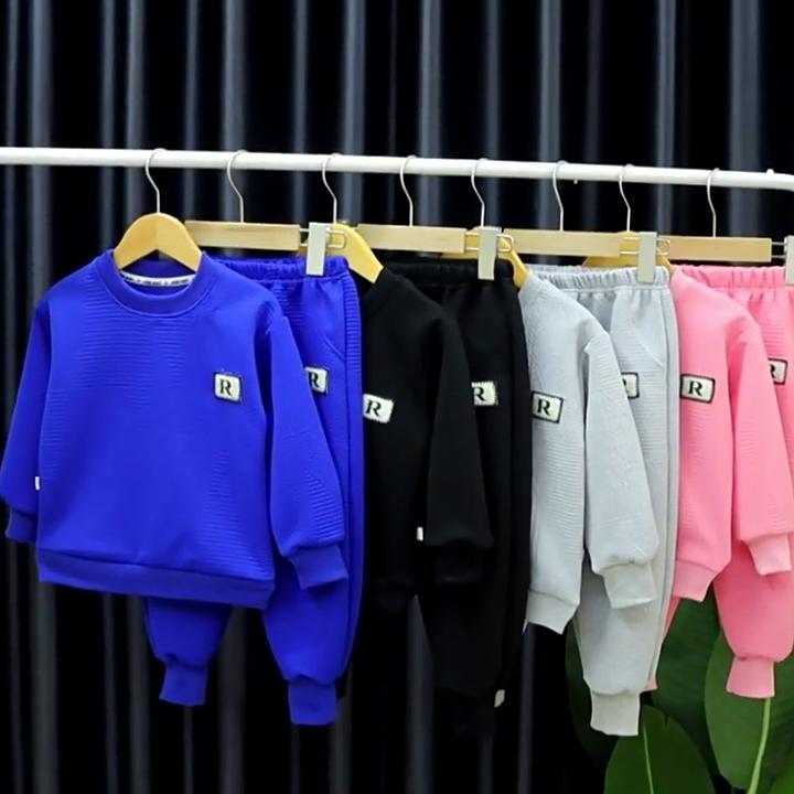 Spring and Autumn Boys and Girls Hoodie Set Children's Leisure Set Baby Casual Tracksuit 5254 EMA