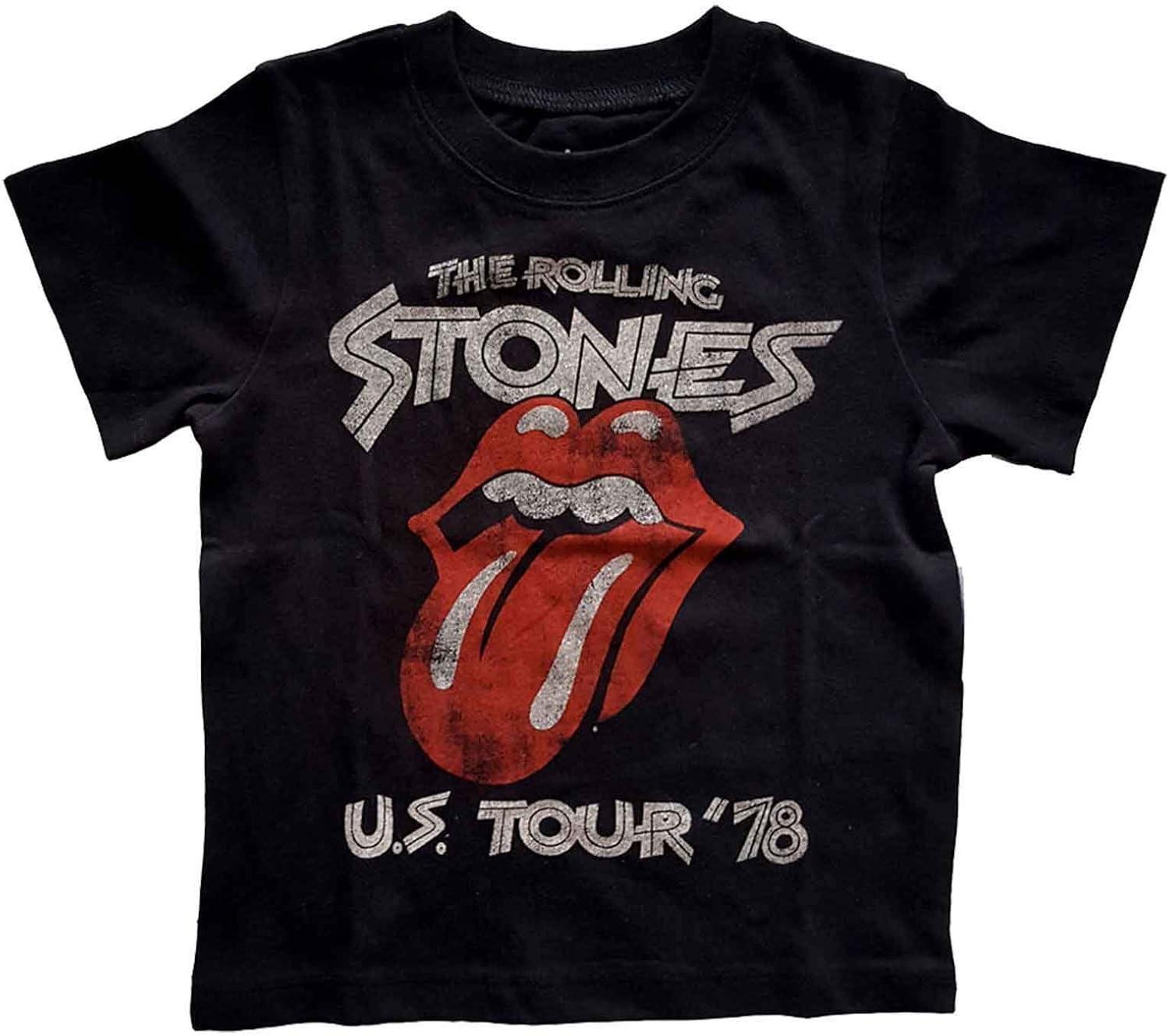 

Детская футболка Rolling Stones Тур по США 78 Новый Официальный Черный 12 месяцев - 5 лет S чёрный
