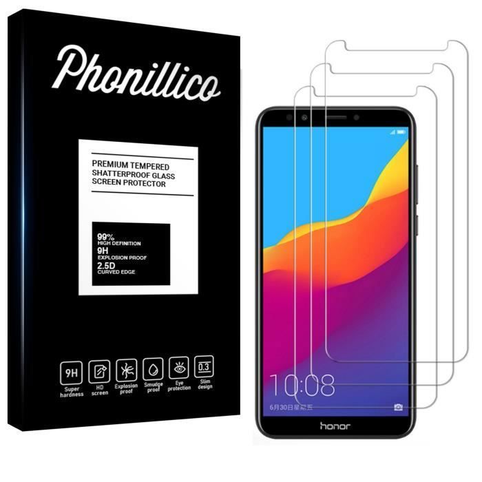 Huawei Y7 PRO 2018 Tempered Glass - [Pack 3] Ultra Resistant Screen Protector Glass Film [Phonillico®]
