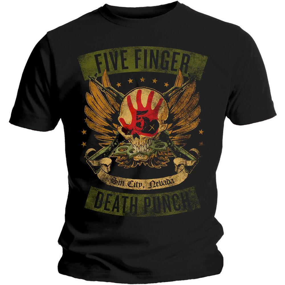 

Черная футболка унисекс Five Finger Death Punch Trouble Locked Loaded