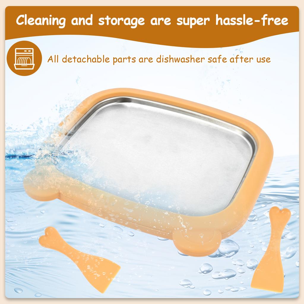 Rolled Ice Cream Maker Cold Sweet Fried Ice Pan DIY Household Frozen Yogurt Maker for Homemade Stir Fry Ice Tray