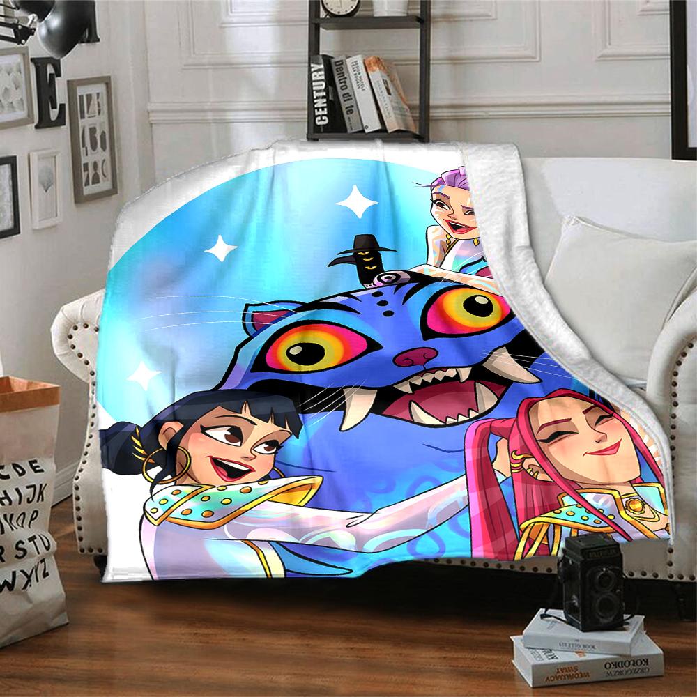 1pc KPop Demon Hunters28 Blanket, Gift, for Men and Women, Soft Blanket, Good for Sofa Bed Couch Travel, Lightweight Flannel Blanket