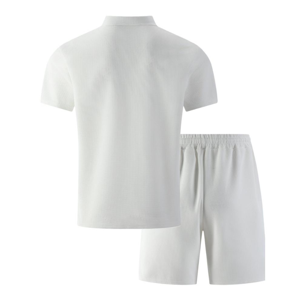 New Men’s Casual Double-pocket Short-sleeved Polo Shirt and Shorts Summer Fashion Set