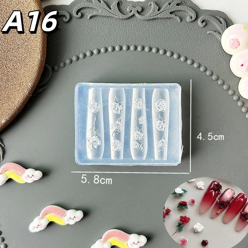 1Pc Chain Ice Flower Butterfly 3D Acrylic Mold Nail Art Decorations Diy Design Silicone Nails Mold