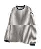 EXCONTAINER Loose Fit Striped Long Sleeve (Ivory/Navy)