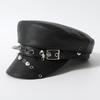 Leather Rivet Show Navy Hat Skinny Cap Niche Punk Hip Hop Beret
