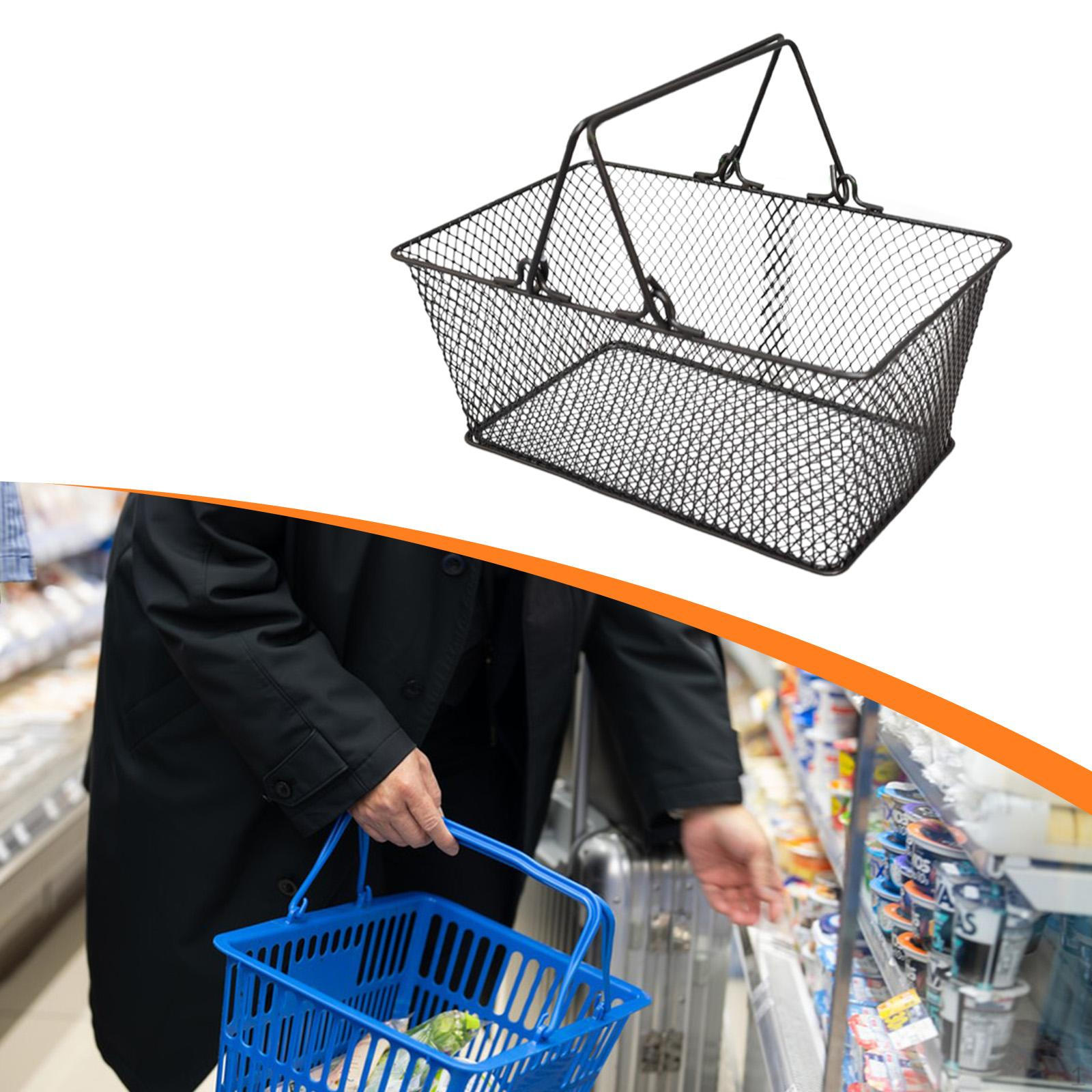 

Корзина для покупок Магазин красоты Ручные продуктовые корзины с ручкой для супермаркета чёрный