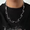 Trendy Men's Stainless Steel Irregular Metal Necklace with High-End Style