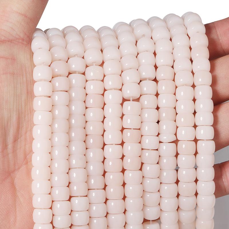 1 String 8x6mm Solid Color Glass Beads Cylindrical Loose Spacer Beads For Jewelry Making DIY Crafts Bracelet Necklace Wholesale