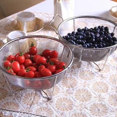 Kitchen Tools Bracket Binaural Stainless Steel Multifunctional Dish Washing Drain Basket