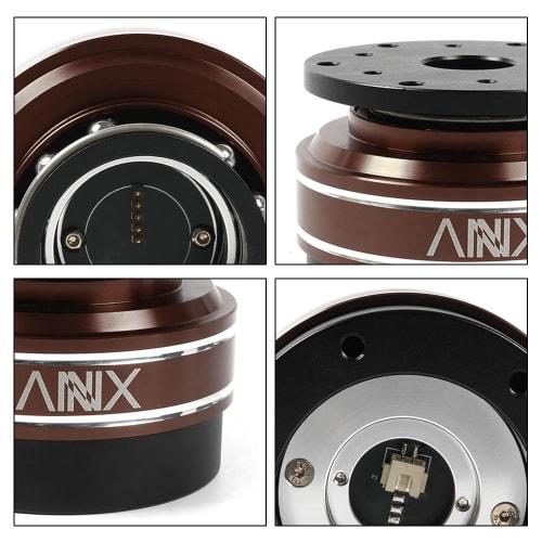 ZS Steering Wheel Hub Adapter, 6-Hole, 70mm, for Racing Simulator Games, M-OZA S-imagic M10 A/Mini European Trucks (Brown 2)