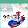 Interactive Sensory Electric Fireboat Toy For Children With Spraying Water Music Lights