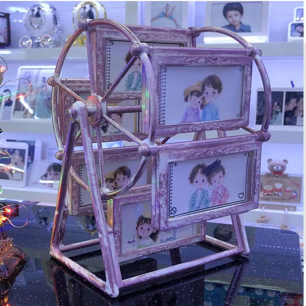Creative Rotatable FerrisWheel PhotoFrame4-inch Photo FrameBirthday Gift Photo Display ShelfFor HomeRoomLiving RoomOffice Decor